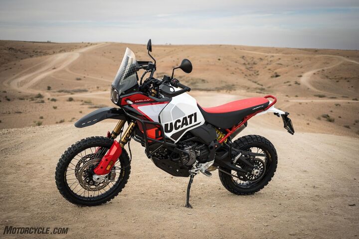 A tall front fender comes standard. So do separated brake lines, though the lower fender of the DesertX can be fitted as well. If you’re sensing a theme, all of the parts are interchangeable between the two.