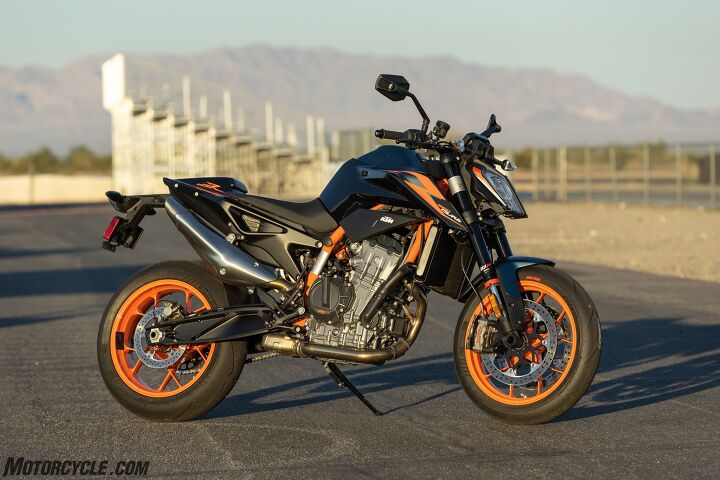 A bike as beloved as the 890 Duke (the R model is shown here) is hard to top, but it’s not without its flaws. KTM believes they’ve solved them, and then some, with the new 990 Duke.