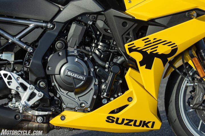 Engines between the 8S and the 8R are the same, only one is wrapped in fairings and the other isn’t. Both models were developed side by side from the start. Note the fasteners for the fairings. They’re allen heads, but the allen keys required are different sizes in different sections. Why manufacturers do this I don’t understand.