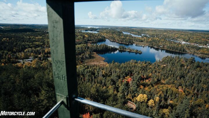 The fire tower offered a 360-degree view of the Temagami area and the provincial parks surrounding it.