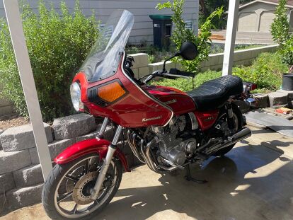 Kawasaki KZ 1100 1982, Beautiful Red Color With Pinstripes