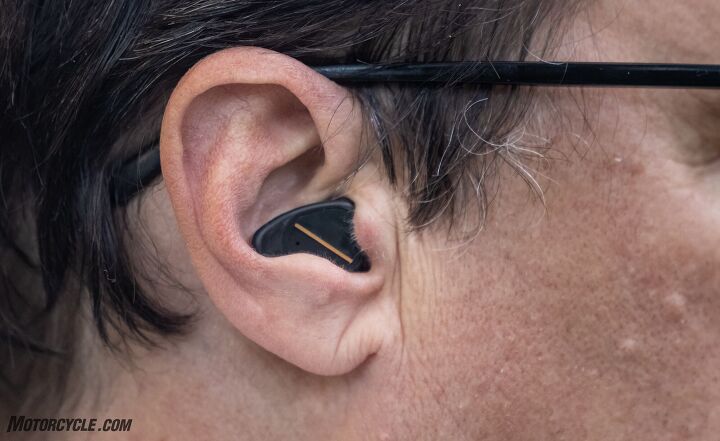 mo tested earos one earplug review, Note how the outer body of the earplug fits in the natural shape of my ear to hold the Earos One in place