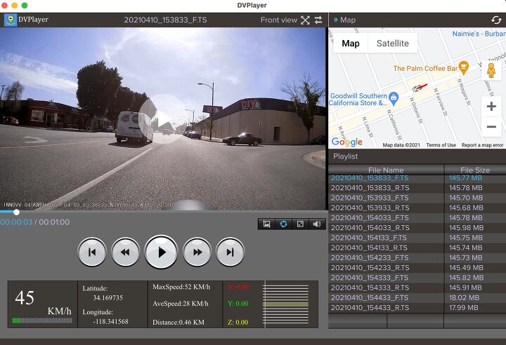 mo tested innovv k3 review, The DVPlayer app is pretty bare bones but it gives you all of the essential information