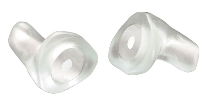 motorcycles and hearing loss, The Etymotic musicians earplugs 150 on the right have replaceable buttons to tune the attenuation from 9 25 dB and require a custom earmold from an audiologist
