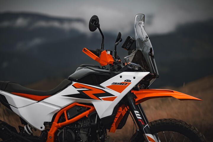 The 390 Adventure gets its first "R" variant, with KTM's signature orange powder-coated frame.